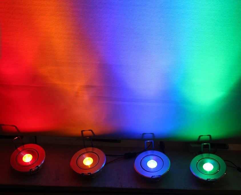 LED Recessed Downlight Cabinet Lamp 3W epistar led silver shell 85-265v downlight, White Red Blue Green Yellow