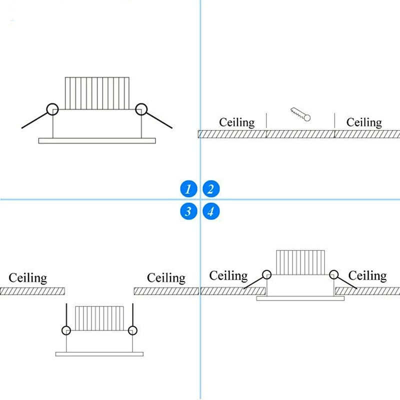 LED Recessed Downlight Cabinet Lamp 3W epistar led silver shell 85-265v downlight, White Red Blue Green Yellow