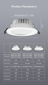 LED Downlight 3W 5W 7W 2021 round high quality Recessed Round LED Spot Lighting Bedroom Kitchen Indoor LED Down Light Lamp