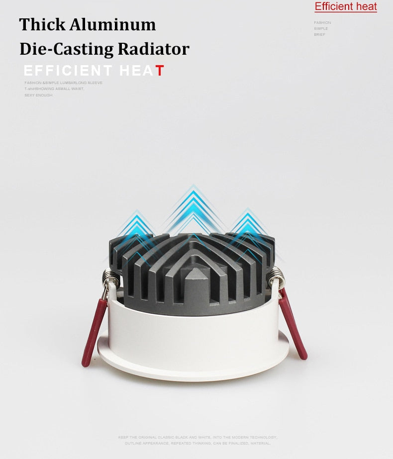 Dimmable LED Downlight 7W Anti-Glare led Ceiling Lamp AC 220V 110V LED Spot Lighting Bedroom Kitchen led Recessed Downlight