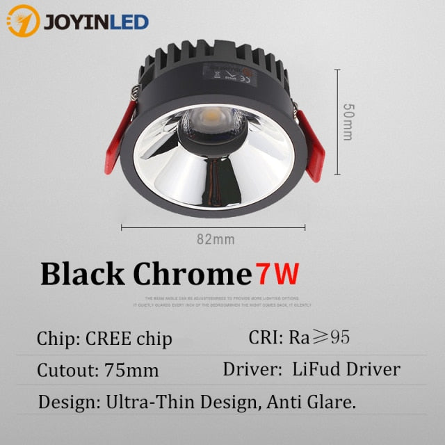 Dimmable LED Downlight 7W Anti-Glare led Ceiling Lamp AC 220V 110V LED Spot Lighting Bedroom Kitchen led Recessed Downlight