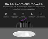 MIBOXER FUT070 FUT071 FUT072 6W 12W 18W RGB+CCT LED Downlight AC100~240V 50/60Hz Smart Phone APP / Remote / voice control