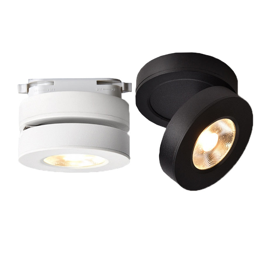 Folding COB LED Track Light 10W 12W LED Rail Spotlight 360 Degree Rotation LED Downlights For Dining Room Bar Counter Shop