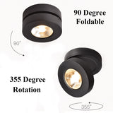 Folding COB LED Track Light 10W 12W LED Rail Spotlight 360 Degree Rotation LED Downlights For Dining Room Bar Counter Shop