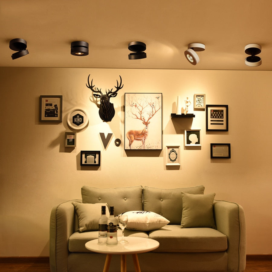 Folding COB LED Track Light 10W 12W LED Rail Spotlight 360 Degree Rotation LED Downlights For Dining Room Bar Counter Shop