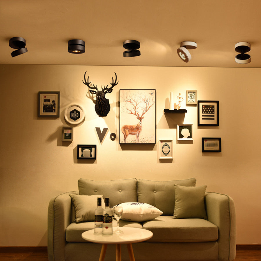 Folding COB LED Track Light 10W 12W LED Rail Spotlight 360 Degree Rotation LED Downlights For Dining Room Bar Counter Shop