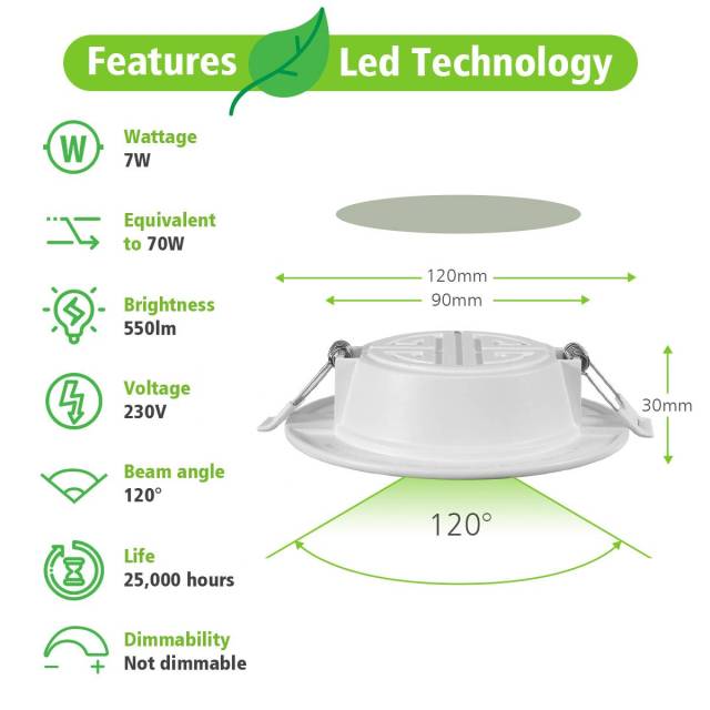 LED Downlight Ceiling 5W 6W 7W 8W 12W 15W 12PCS Warm White/Cold White 3000K Led Light AC 220V 230V 240V