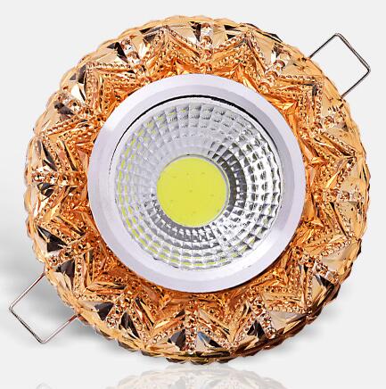 Crystal COB 3W Led Downlights Recessed Ceiling Spot Light Lamps Embedded LED Downlights Home Decoration Light