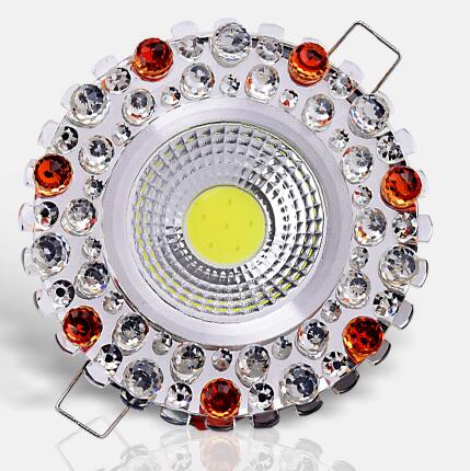 Crystal COB 3W Led Downlights Recessed Ceiling Spot Light Lamps Embedded LED Downlights Home Decoration Light