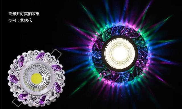 Crystal COB 3W Led Downlights Recessed Ceiling Spot Light Lamps Embedded LED Downlights Home Decoration Light