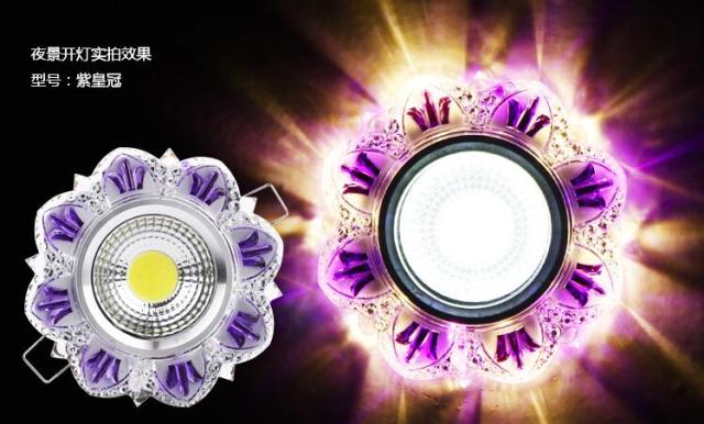 Crystal COB 3W Led Downlights Recessed Ceiling Spot Light Lamps Embedded LED Downlights Home Decoration Light