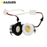 LED Mini COB Spotlight Star Ceiling Downlight 3W Cut Hole 30mm Black White Silver Body AC 110V 220V Dust-proof Anti-fog