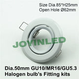 Aluminum downlight Fitting trims recessed 20pcs/lot LED Ceiling Lamp Holder GU10/MR16 Round Fixtures