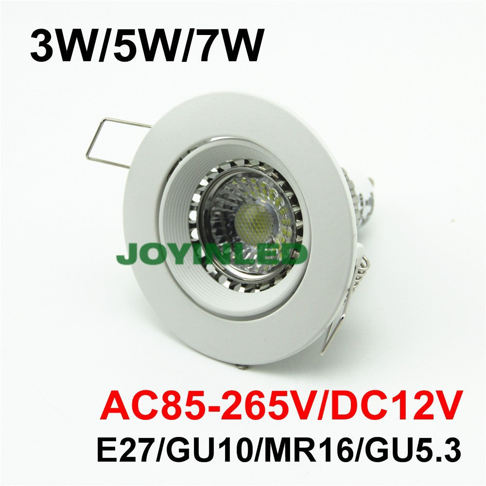 Aluminum downlight Fitting trims recessed 20pcs/lot LED Ceiling Lamp Holder GU10/MR16 Round Fixtures