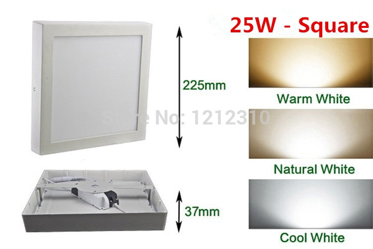 Square Led Panel Light 9W/15W/25W/30W Surface Mounted Led ceiling Downlight AC85-265V + LED Driver