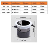 New LED Dimmable Downlight Ultra Thin Anti Glare Spot Light  5W 7W 9W 12W 15W 20W Recessed Ceiling Lamp AC85V-265V