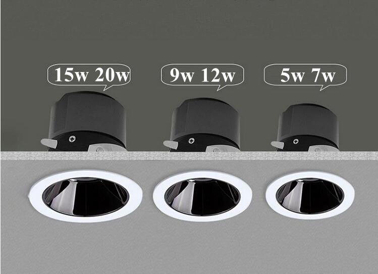 New LED Dimmable Downlight Ultra Thin Anti Glare Spot Light  5W 7W 9W 12W 15W 20W Recessed Ceiling Lamp AC85V-265V