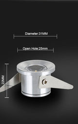 10pcs/lot Jewelry Show Case Cabinet Spot Lamp WHITE 1W Mini LED Downlights