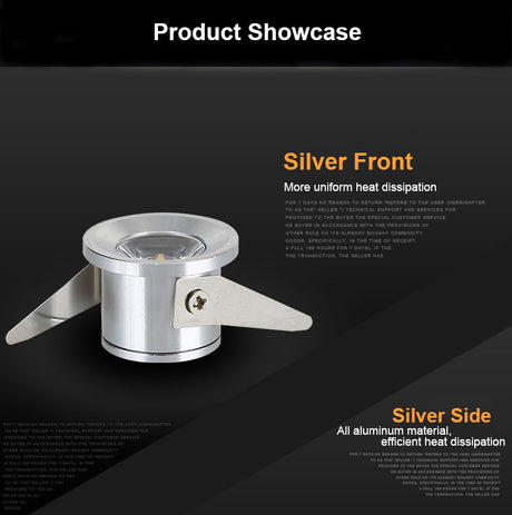 10pcs/lot Jewelry Show Case Cabinet Spot Lamp WHITE 1W Mini LED Downlights