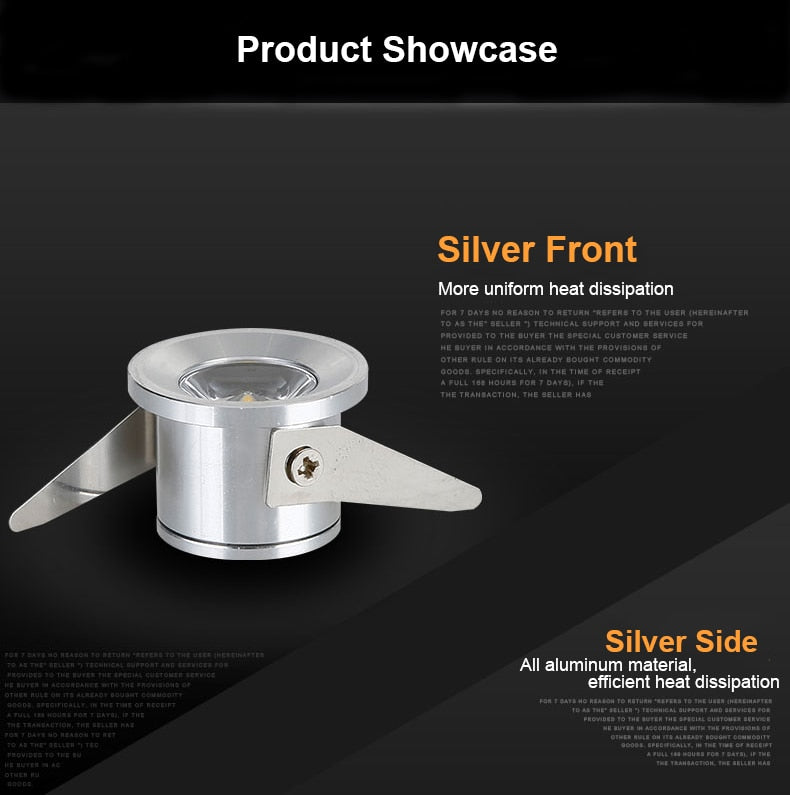 10pcs/lot Jewelry Show Case Cabinet Spot Lamp WHITE 1W Mini LED Downlights