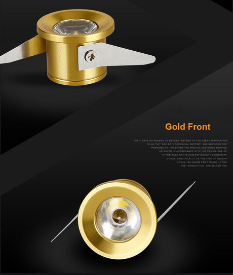 10pcs/lot Jewelry Show Case Cabinet Spot Lamp WHITE 1W Mini LED Downlights