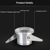 10pcs/lot Jewelry Show Case Cabinet Spot Lamp WHITE 1W Mini LED Downlights