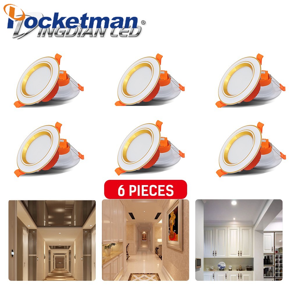 LED Downlight 9W Recessed Round 12 Packs LED Ceiling Lamp AC 220V Indoor Spotlight Lighting Warm White Cold White