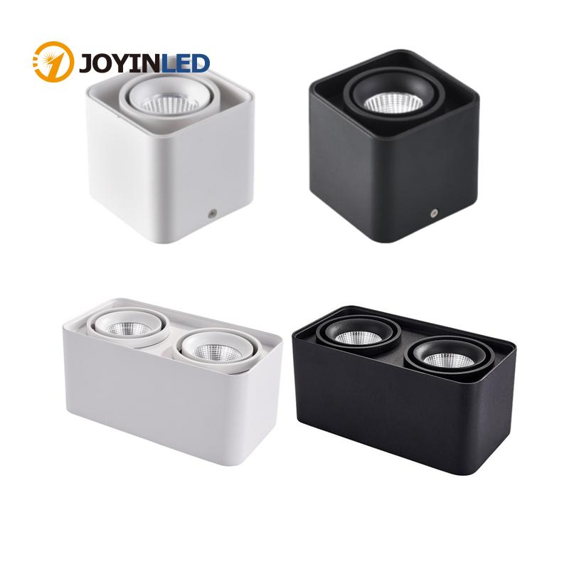 Dimmable Square LED Mounted Down Lamp LED Ceiling Lights 10W 20W AC110V 220V Downlight Direction Adjustable Indoor Lighting