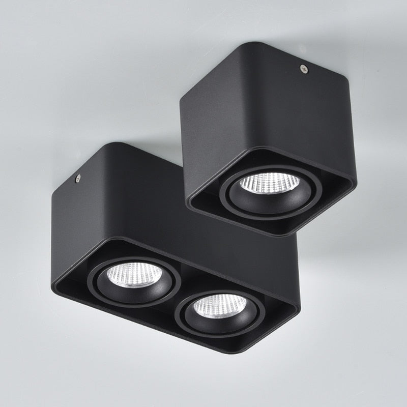 Dimmable Square LED Mounted Down Lamp LED Ceiling Lights 10W 20W AC110V 220V Downlight Direction Adjustable Indoor Lighting