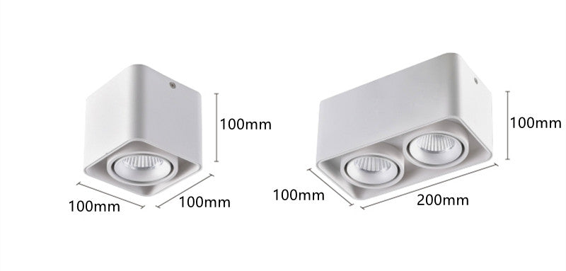 Dimmable Square LED Mounted Down Lamp LED Ceiling Lights 10W 20W AC110V 220V Downlight Direction Adjustable Indoor Lighting