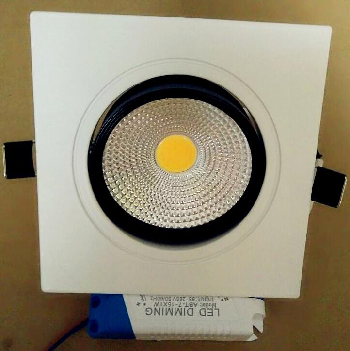 Square Recessed Ceiling Down Light Double LED Dimmable Square Downlight COB 10W 12W 15W LED Spot light with led driver