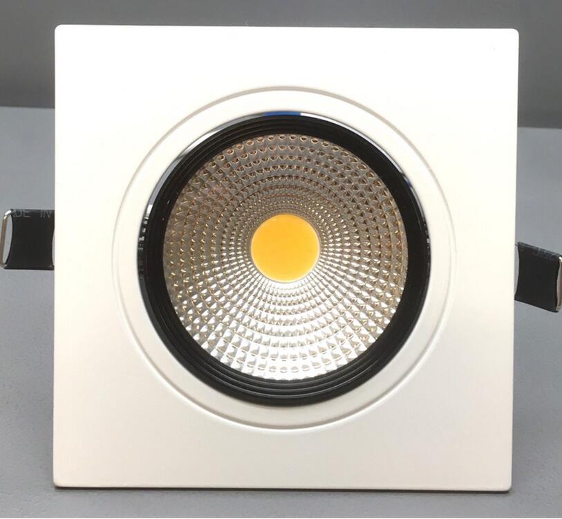 Square Recessed Ceiling Down Light Double LED Dimmable Square Downlight COB 10W 12W 15W LED Spot light with led driver