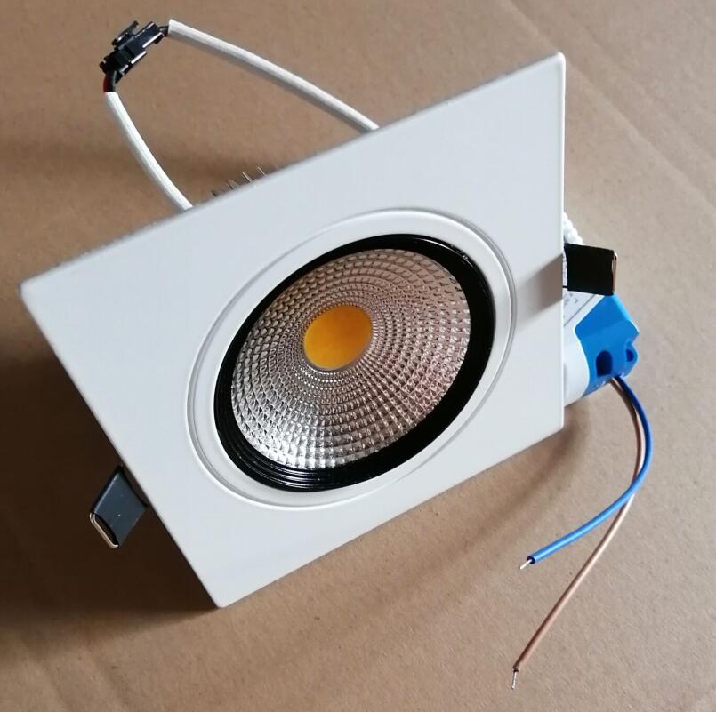 Square Recessed Ceiling Down Light Double LED Dimmable Square Downlight COB 10W 12W 15W LED Spot light with led driver