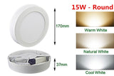 Led Panel Light Surface Mounted Led ceiling Downlight AC/DC 12V/24V + LED Driver 9W/15W/25W Round/Square