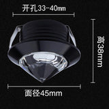 Crystal LED Mini Downlight 110-220V 1W 3W 45MM White Black Golden Silvery Indoor Living Room Bar Decoration Lamp