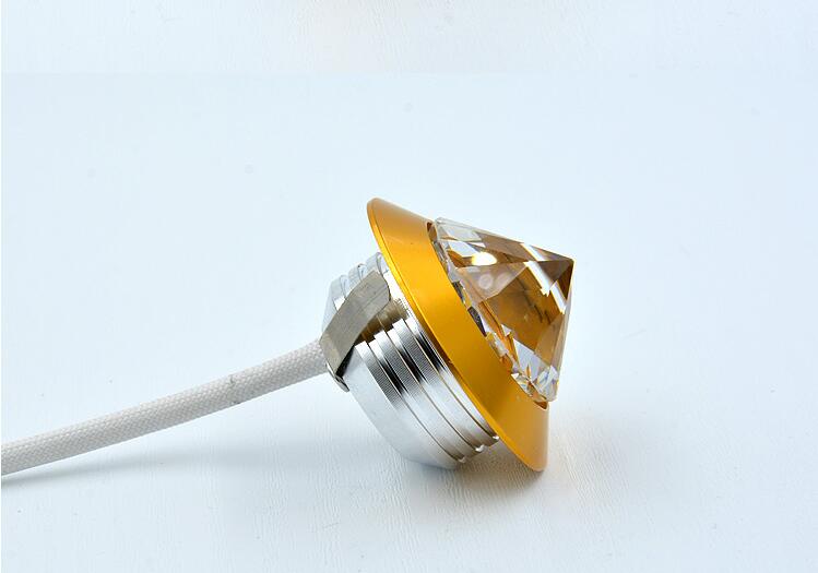 Crystal LED Mini Downlight 110-220V 1W 3W 45MM White Black Golden Silvery Indoor Living Room Bar Decoration Lamp