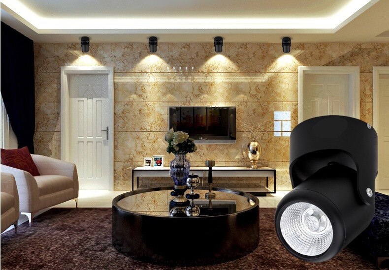 LED Downlights Surface Mounted Downlight LED Lighting Spot light Ceiling Lamp COB 10W 20W Angle-adjustable 10pcs/lot