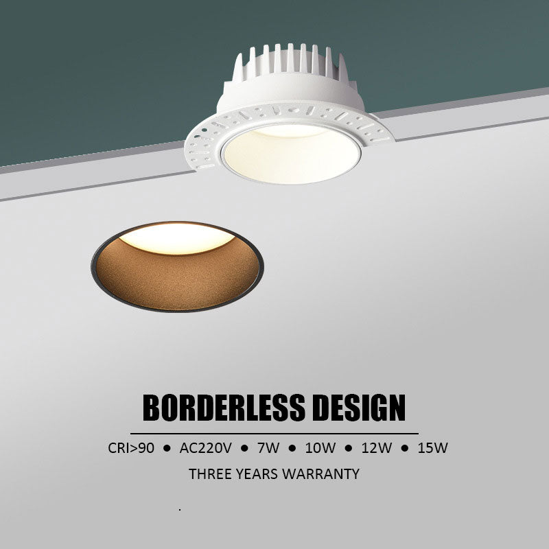 LED Recessed Spot Light Borderless Downlight Living Room Spotlight 7.5CM 9.5CM Hole Downlight Minimalist Bedroom Light