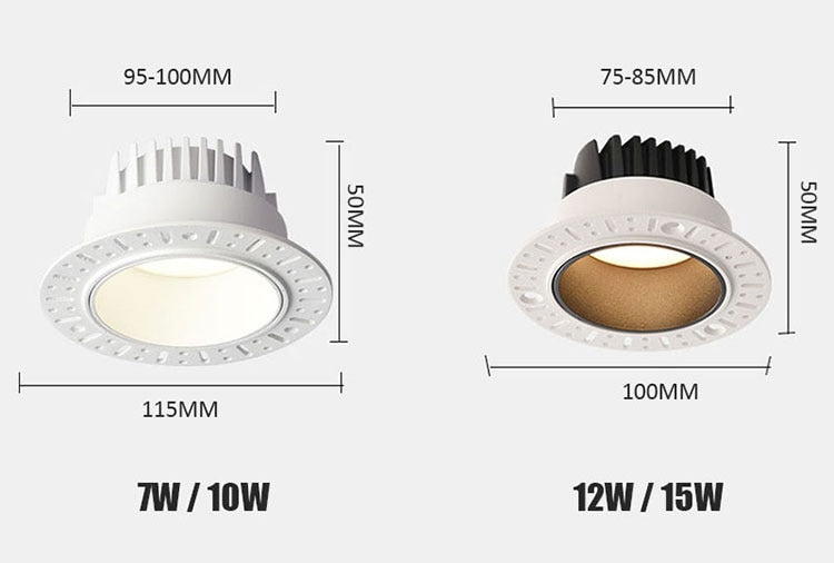 LED Recessed Spot Light Borderless Downlight Living Room Spotlight 7.5CM 9.5CM Hole Downlight Minimalist Bedroom Light