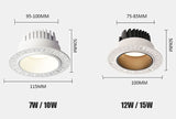 LED Recessed Spot Light Borderless Downlight Living Room Spotlight 7.5CM 9.5CM Hole Downlight Minimalist Bedroom Light