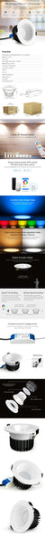 MiBoxer Anti-glare RGB+CCT LED Downlight 6W 12W 18W Dimmable Ceiling 110V 220V FUT070 FUT071 FUT072 60 Degree Angle