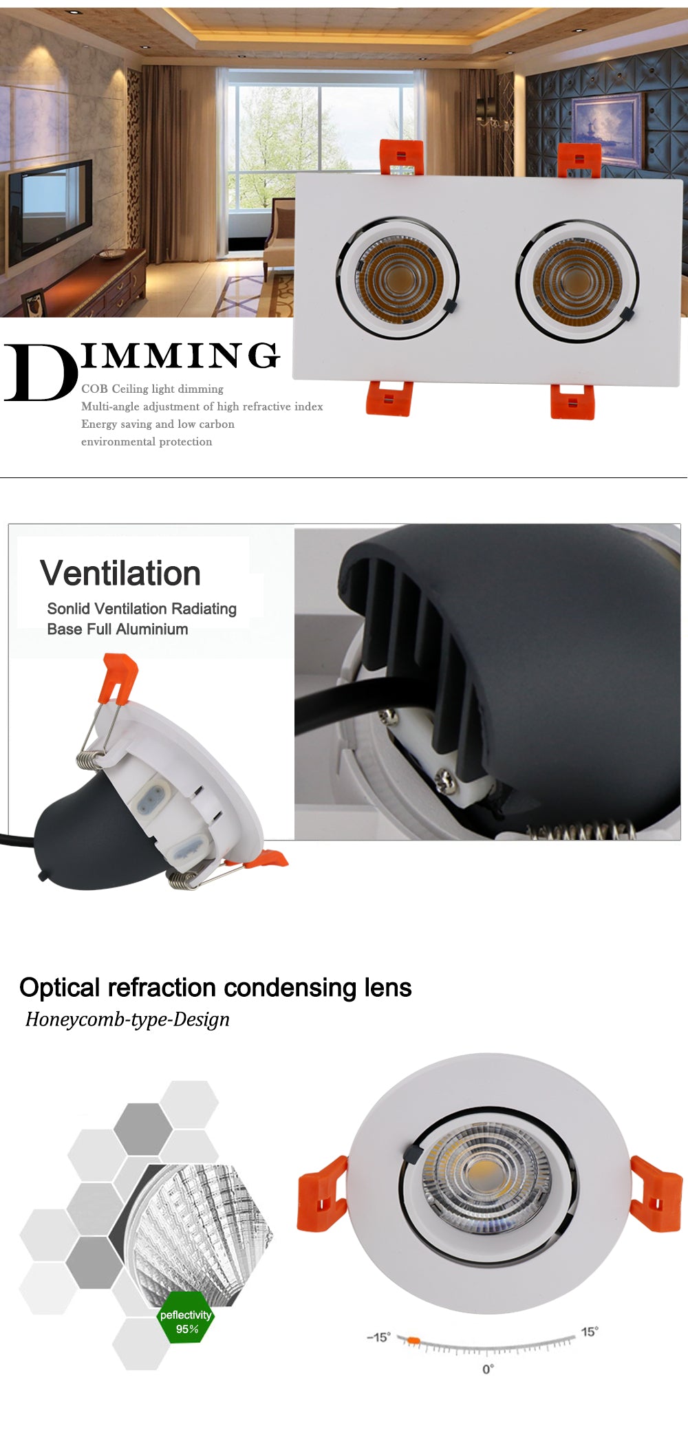 New Dimmable LED Downlight 10W 12W 15W 20W 24W AC 85-265V COB LED DownLights Dimmable COB Spot Recessed Down light Light Bulb