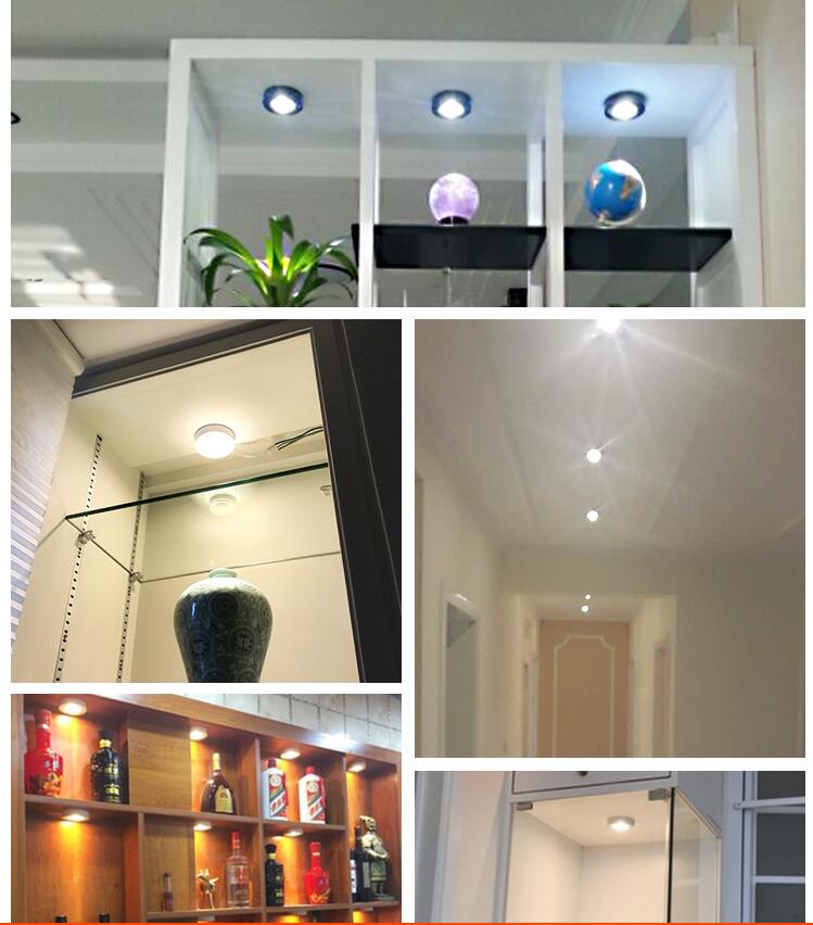 LED Panel lamps Mini Downlights 5W Cabinet Showcase Down Lights COB Surface Mounted Spot Ceiling 85-265V
