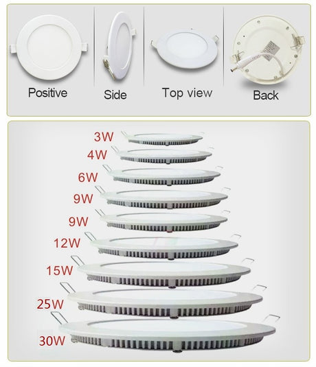 20 pcs Ultra Bright 25W Led Ceiling Recessed Downlight Round Panel light 1800Lm Led Panel Bulb Lamp Light