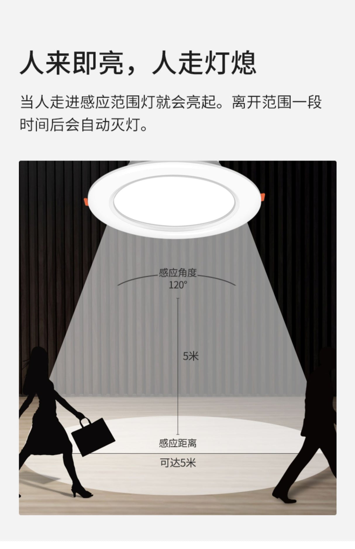 FLKL Embedded LED Induction Downlight 5W 9W 12W 18W Voice Control Radar Human Body Induction Smart Home Corridor Ceiling Light