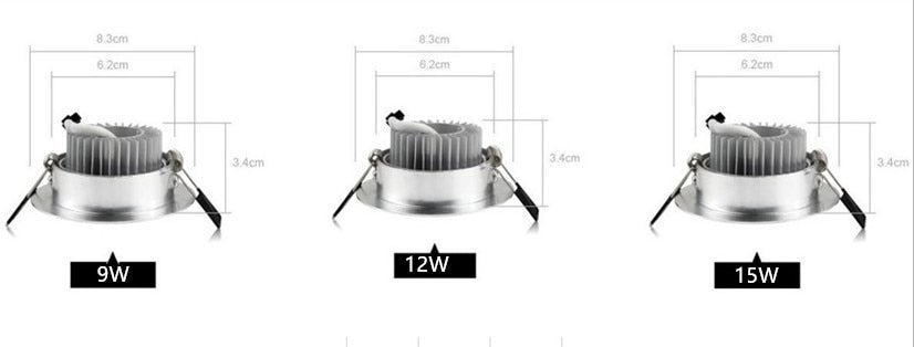 Led Ceiling Light 3x3w 9W 12W 15W Dimmable LED Recessed Ceiling Down Spotlight Led Bulb Lamp Downlight Lighting Spotlight
