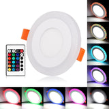 LED Downlight Round 85-265V 6W - 24W 3 Model LED Lamp Double Color Panel Light RGB &amp; white Ceiling Recessed with Remote Control
