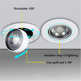 LED Recessed Spot 3W / 5W / 7W / 12W Foldable 350 ° Rotating Dimmable COB downlight Stretchable LED Spot light Indoor Lighting