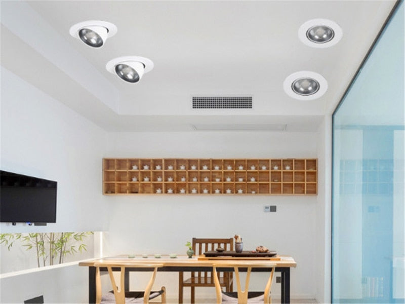 LED Recessed Spot 3W / 5W / 7W / 12W Foldable 350 ° Rotating Dimmable COB downlight Stretchable LED Spot light Indoor Lighting