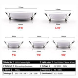 United 10PCS LED Downlight Ceiling 15W 12W 9W 7W 5W Warm white/cold white led Ceiling lamp Ultra-bright Round 220V 230V 240V